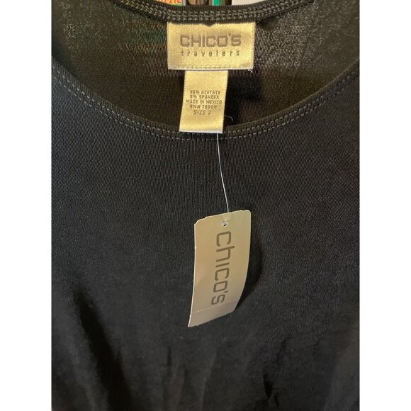 Chico's NWT Black Scoop Neck Sleeveless Tank Top Sz L - Picture 4 of 5